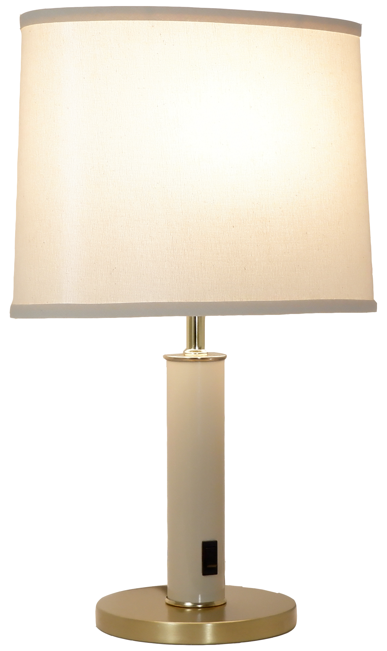 TriLam Oval, Taupe, Satin Brass base, Brass accents